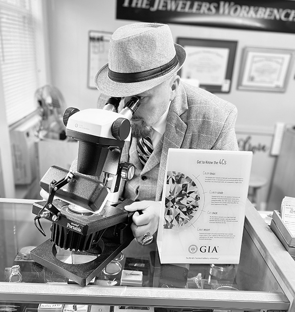 gregg with microscope